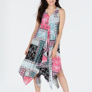 !!~ Patchwork Scarfy Sleeveless Midi Dress ~!!